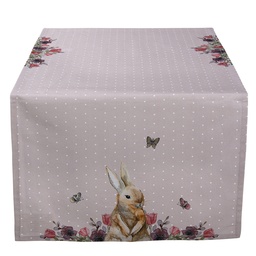 [HBU64] Chemin de table Rose, Beige 50x140 cm