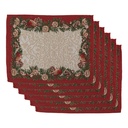 Tablemat sets (6) Beige Red 33x45 cm