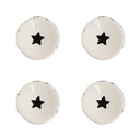 Pomello per Porta set di 4 Beige, Nero Ø 4x3 cm