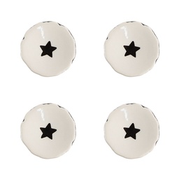 [65288] Türknopf 4-er Set Beige, Schwarz Ø 4x3 cm