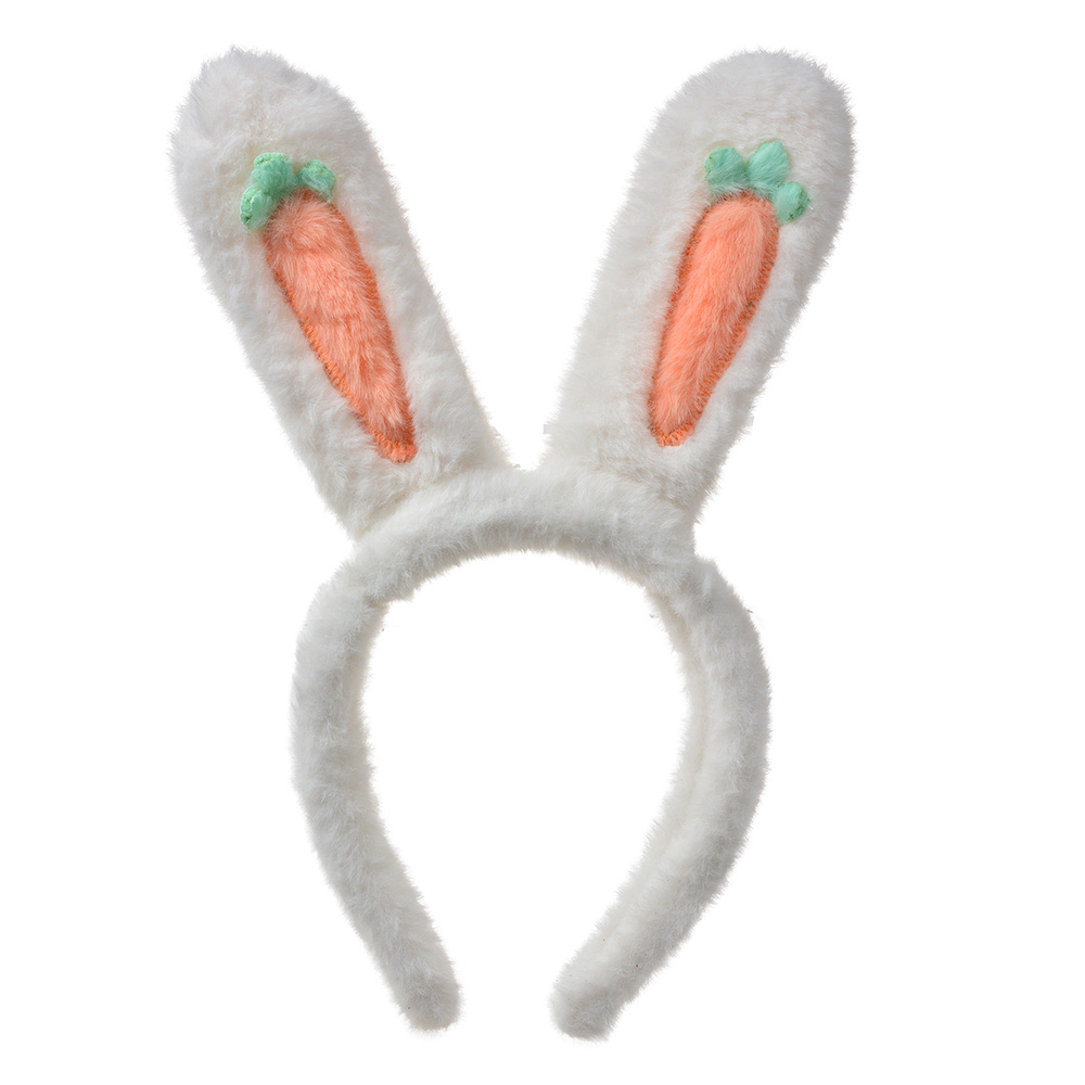 Bande de cheveux avec oreilles Blanc Orange 13x4x28 cm