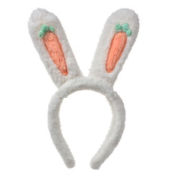 [65687] Bande de cheveux avec oreilles Blanc Orange 13x4x28 cm