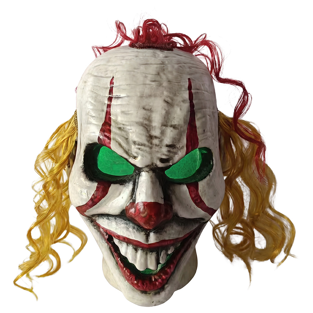 Décoration tête de fantôme de clown Blanc 15x14x20 cm