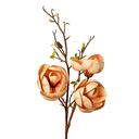 Decorative Artificial Branch with flowers Yellow Brown 20x20x106 cm
