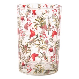 [6GL4963] Tealight holder Transparent Red Ø 12x18 cm