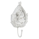 Wandhaken Blatt Weiß 8x5x17 cm