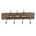 Wandgarderobe 4 Haken Braun 63x8x27 cm