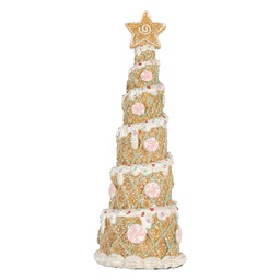 [6PR5866] Decorazione Natalizie Albero di natale Marrone Bianco Ø 9x25 cm