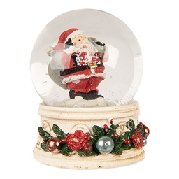 [66405] Palla di Neve con Babbo Natale Beige Rosso Ø 5x6 cm