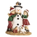 Décoration de Noël Enfants avec Bonhomme de neige Rouge Blanc 13x10x16 cm
