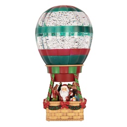 [6PR6181] Carillon Mongolfiera con LED Marrone Verde 13x13x25 cm / 3xAAA