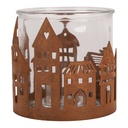 Portacandele Natale Casette Marrone Ø 13x12 cm