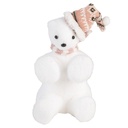 Dekoration Eisbär Weiß Rosa 11x11x18 cm