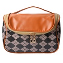Kulturtasche Damen Schwarz, Beige 22x13x14 cm