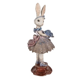 Clayre & Eef Statuetta decorativa Coniglio 15x14x35 cm Beige Plastica