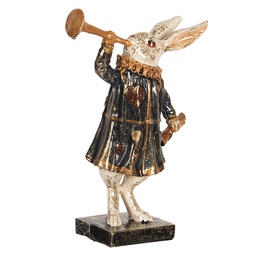 [6PR2524] Decoratie konijn met trompet 8x4x12 cm