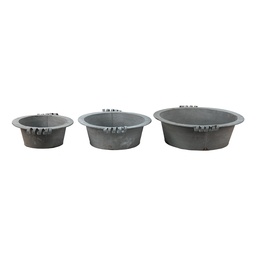 [6Y4648] Bol de décoration Gris (3) Ø 36x11 / Ø 30x10 / Ø 24x9 cm
