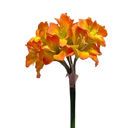 [5PL0327O] Branche décorative avec fleurs Orange Vert 87 cm