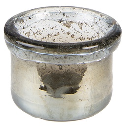 [6GL4279] Portacandele in Vetro Verde Ø 9x6 cm