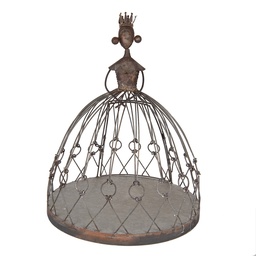 [5Y1357] Fioriera in piedi Marrone Grigio Ø 44x54 cm