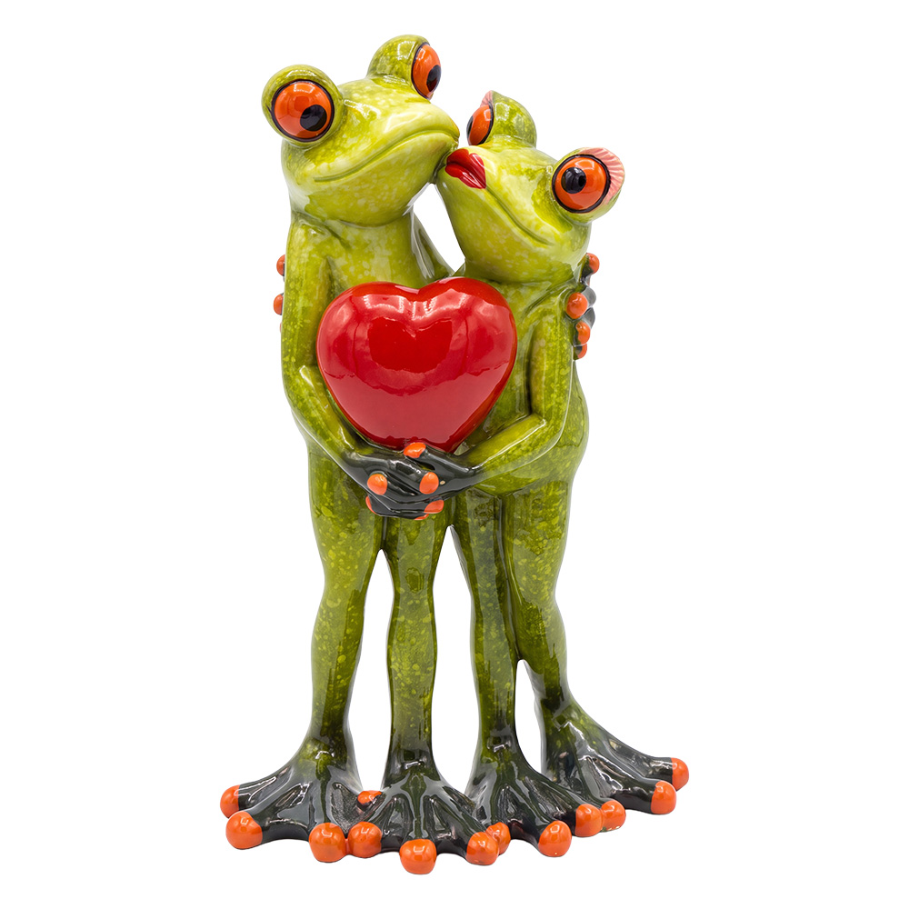 Clayre & Eef Statuetta decorativa Rana Verde Plastica