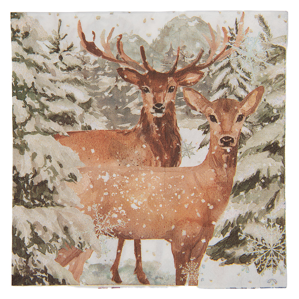 Serviettes en papier Blanc Marron 33x33 cm (20)