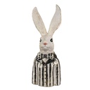 Deko Kaninchen Weiß goldfarbig Schwarz 16x14x42 cm