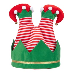 [66949] Dekoration Weihnachtselfenbeine Rot Grün 25x15x38 cm / 3xAA