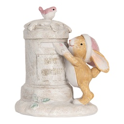 [6PR5879] Decorativa Coniglio Beige Bianco 11x8x11 cm