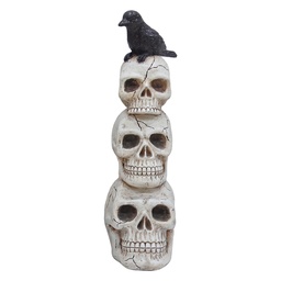 [5PR0223] Decoration Skulls White Black 27x20x67 cm