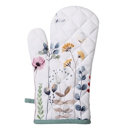 [FOB44] Gant de four Blanc, Vert 18x30 cm