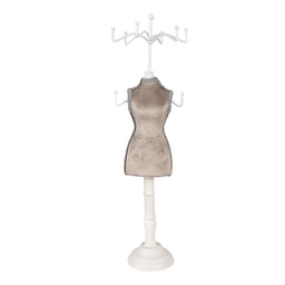 [65311] Jewelry Holder Beige Ø 12x39 cm