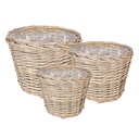 Pots de fleurs dintérieur (set de 3) Beige Ø 34x27 / Ø 29x24 / Ø 23x21 cm