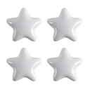 Poignée de porte set de 4 Blanc Ø 4x3/6 cm