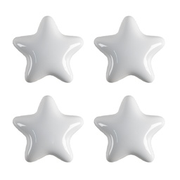 [65296] Türknopf 4-er Set Weiß Ø 4x3/6 cm