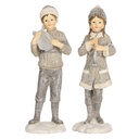 Weihnachtsdekoration Kinder 2er Set Grau 8x7x22 cm