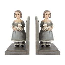 [6PR5552] Buchstützen (2er set) Grau 23x11x20 cm