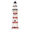 Décoration Phare Blanc Rouge Ø 15x48 cm