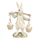 Statua Decorativa Coniglio Bianco Verde 12x7x17 cm