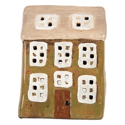 [6CE2191] Dekoration Haus Grün Beige 10x7x14 cm