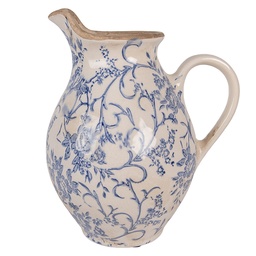 [6CE2238M] Brocca Decorativa Beige Blu 21x16x24 cm