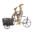Decoration Rabbit on bicycle Brown Blue 28x12x23 cm