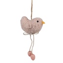 Décoration oiseau pendentif Rose 10x3x14 cm