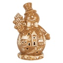 Decorazione Natalizie Pupazzo di neve Marrone Bianco 11x8x16 cm