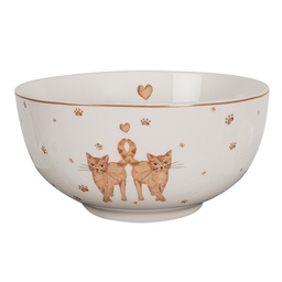 [KCSBO] Soup Bowl White Brown Ø 14x7 cm / 500 ml