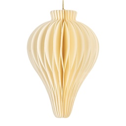 [6PA0522] Décoration de Noël Boule de Noël en Papier Beige Ø 8x10 cm