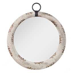 [62S238] Wall Mirror Grey Brown Ø 40x5 cm