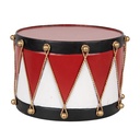 Decoration Drum Red white 27x27x17 cm