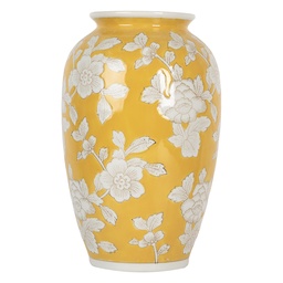 [6CE2088] Vase Jaune Blanc Ø 17x27 cm