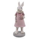 Statua Decorativa Coniglio Bianco, Rosa 9x8x20 cm